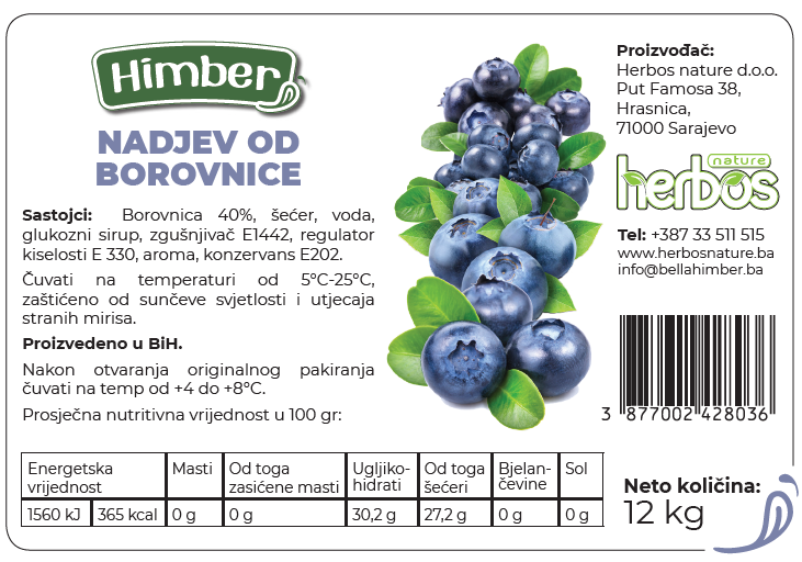 nadjev od borovnice 12 kg