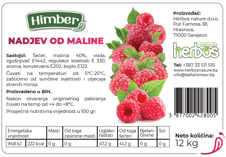 nadjev od maline 12 kg